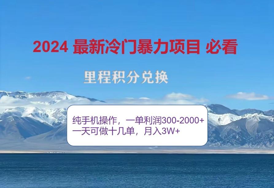 2024惊爆冷门暴利，里程积分最新玩法，高爆发期，一单300+—2000+-1