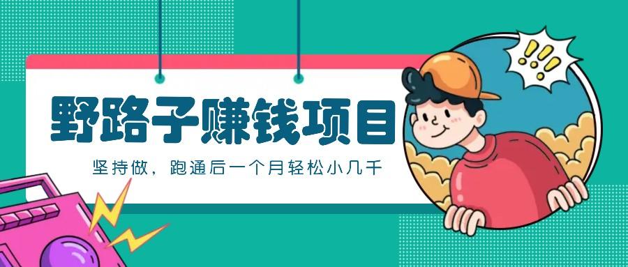一个人就能操作的野路子赚钱项目，零成本零门槛坚持做，跑通后一个月小几千！-1