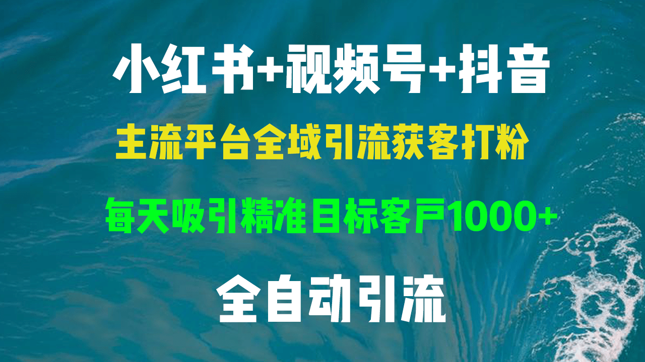 小红书，视频号，抖音主流平台全域引流获客打粉，每天吸引精准目标客户…-1
