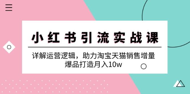 小红书引流实战课：详解运营逻辑，助力淘宝天猫销售增量，爆品打造月入10w-1