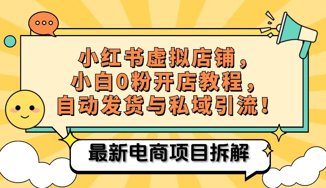 小红书电商，小白虚拟类目店铺教程，被动收益+私域引流-1