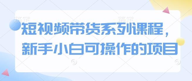 短视频带货系列课程，新手小白可操作的项目-1