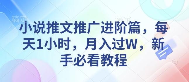 小说推文推广进阶篇，每天1小时，月入过W，新手必看教程-1