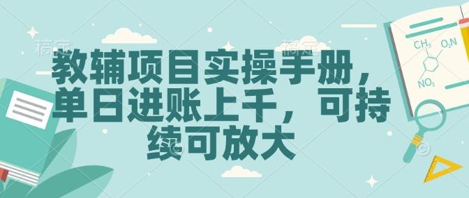 教辅项目实操手册，单日进账上千，可持续可放大-1