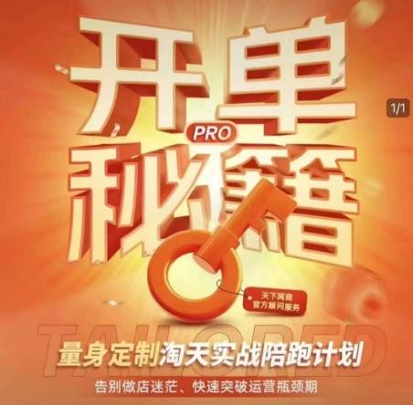 淘宝开单秘籍PRO，量身定制淘天实战陪跑计划，告别做店迷茫、快速突破运营瓶颈期-1