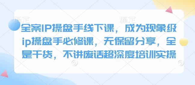 全案IP操盘手线下课，成为现象级ip操盘手必修课，无保留分享，全是干货，不讲废话超深度培训实操-1