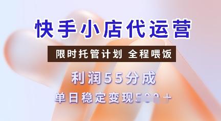 快手小店代运营，限时托管计划，收益55分，单日稳定变现多张-1