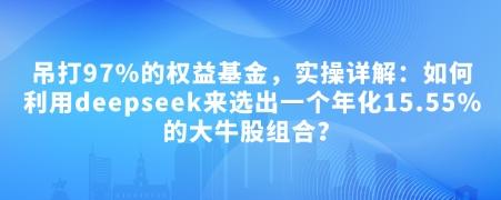 付费文章：吊打97%的权益基金，实操详解：如何利用deepseek来选出一个年化15.55%的大牛股组合?-1