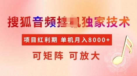 全网首发搜狐音频挂JI独家技术，项目红利期，可矩阵可放大，稳定月入8k-1