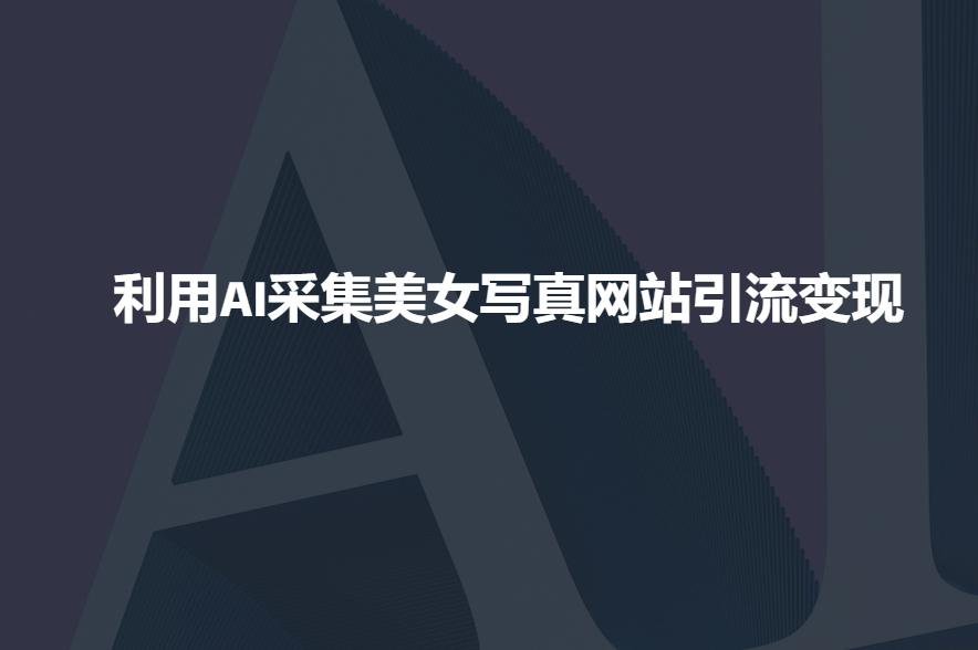 利用AI采集美女写真网站引流变现，引流嘎嘎的-1