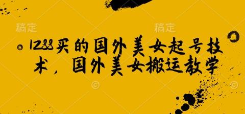 1288买的国外美女起号技术，国外美女搬运教学-1
