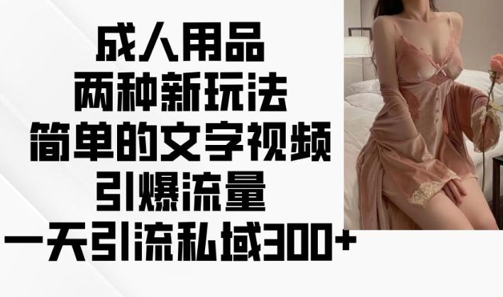 成人用品两种新玩法，简单的文字视频引爆流量，一天引流私域300+-1