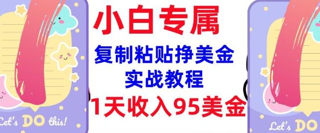 复制粘贴挣美金，0门槛，1天收入95美刀，3分钟学会，内部教程(首次公开)-1