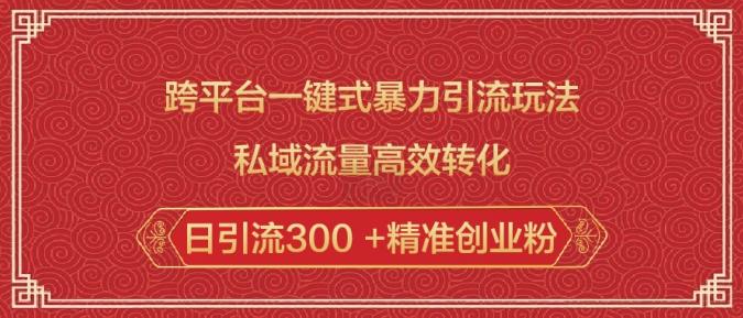 跨平台一键式暴力引流玩法，私域流量高效转化日引流300 +精准创业粉-1