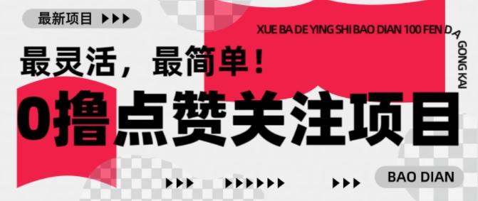 【0撸】最新点赞关注小项目，1毛起赚，1块起提-1