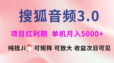 搜狐音频挂ji3.0.可矩阵可放大，独家技术，稳定月入5000+