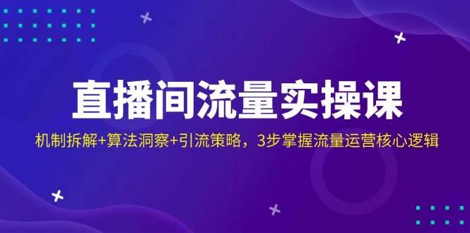 直播间流量实操课：机制拆解+算法洞察+引流策略，3步掌握流量运营核心逻辑