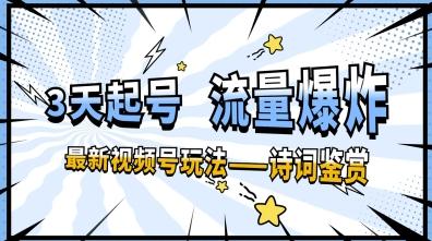 一天收入几张，视频号最新赛道—诗词鉴赏，3天必起，流量爆炸，新人也能轻松上手