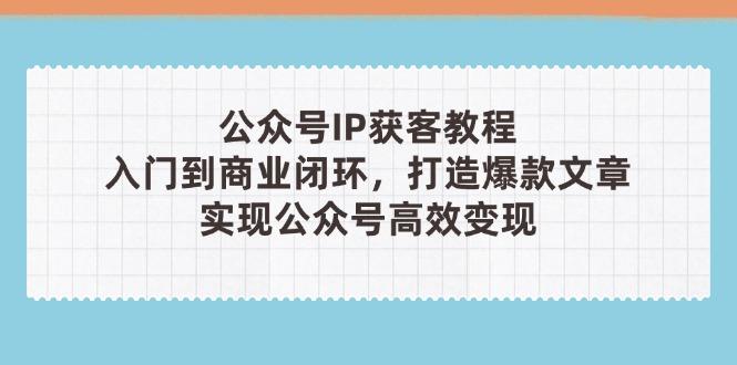 公众号IP获客教程，从入门到商业闭环，打造爆款文章，实现公众…