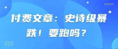 付费文章：史诗级暴跌！要跑吗？-1