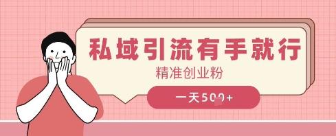 私域引流有手就行，日引500+精准创业粉