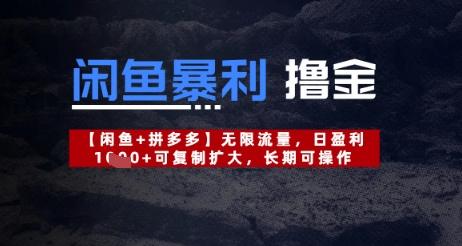 闲鱼暴利撸金无限流量，日盈利几张，可复制扩大，长期可操作