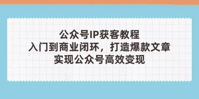 公众号IP获客教程，从入门到商业闭环，打造爆款文章，实现公众号高效变现