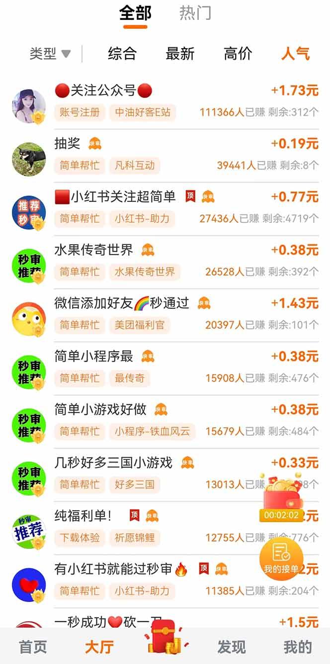 零撸小项目免费分享 点赞助力 无任何门槛 手机随时可做  单日收益200＋-2