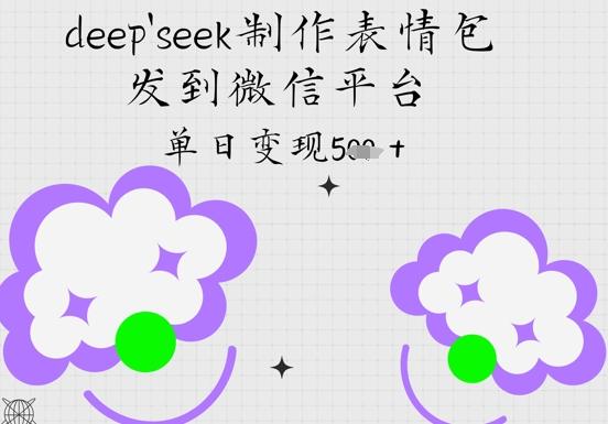 deepseek制作表情包，发到微信平台，单日变现5张
