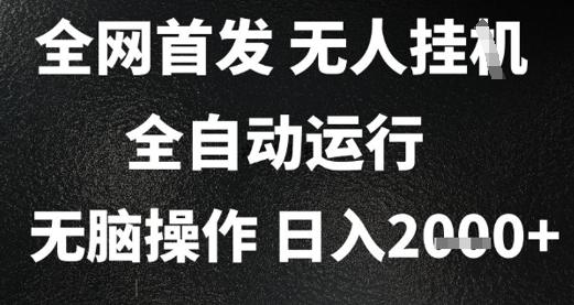 2025首发无人挂G项目，日入2k+，全自动运行，无脑操作，长期稳定 小白可玩