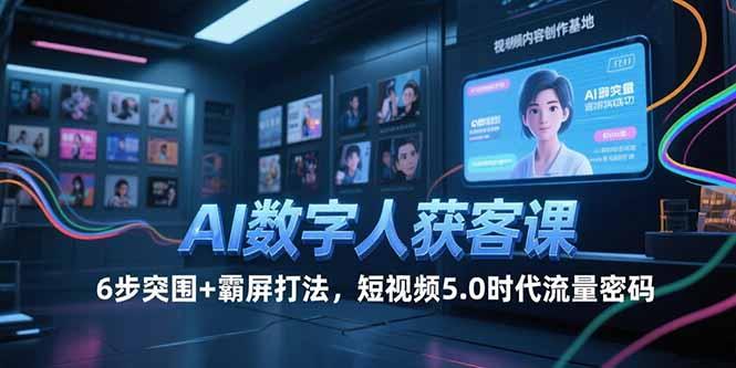 AI数字人获客课，6步突围+霸屏打法，短视频5.0时代流量密码-1