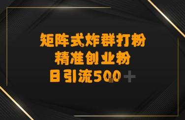 矩阵炸群打粉，日引流500+精准创业粉