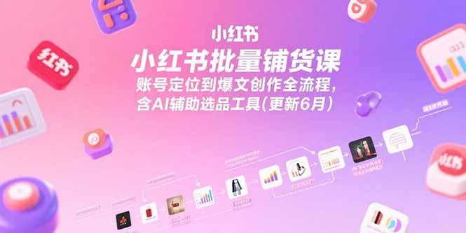 小红书批量铺货课，账号定位到爆文创作全流程，含AI辅助选品工具(更新6月)-1