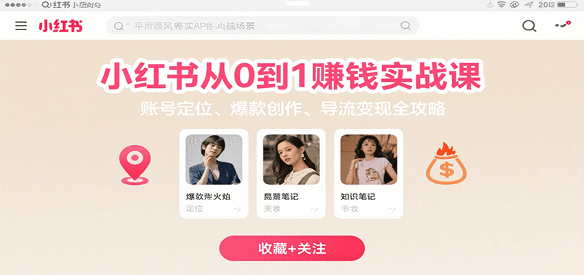 小红书从0到1赚钱实战课：账号定位、 爆款创作 、导流变现全攻略-1