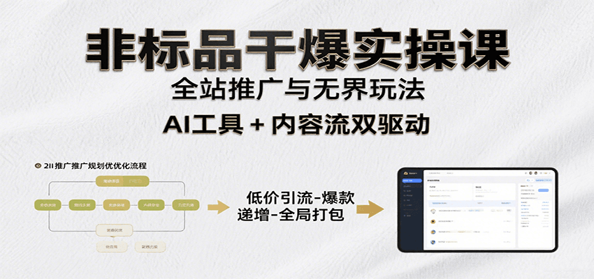 非标品干爆实操课：含多案例及操盘方法，从选品到推广、成交，助力打造爆款实现盈利-1
